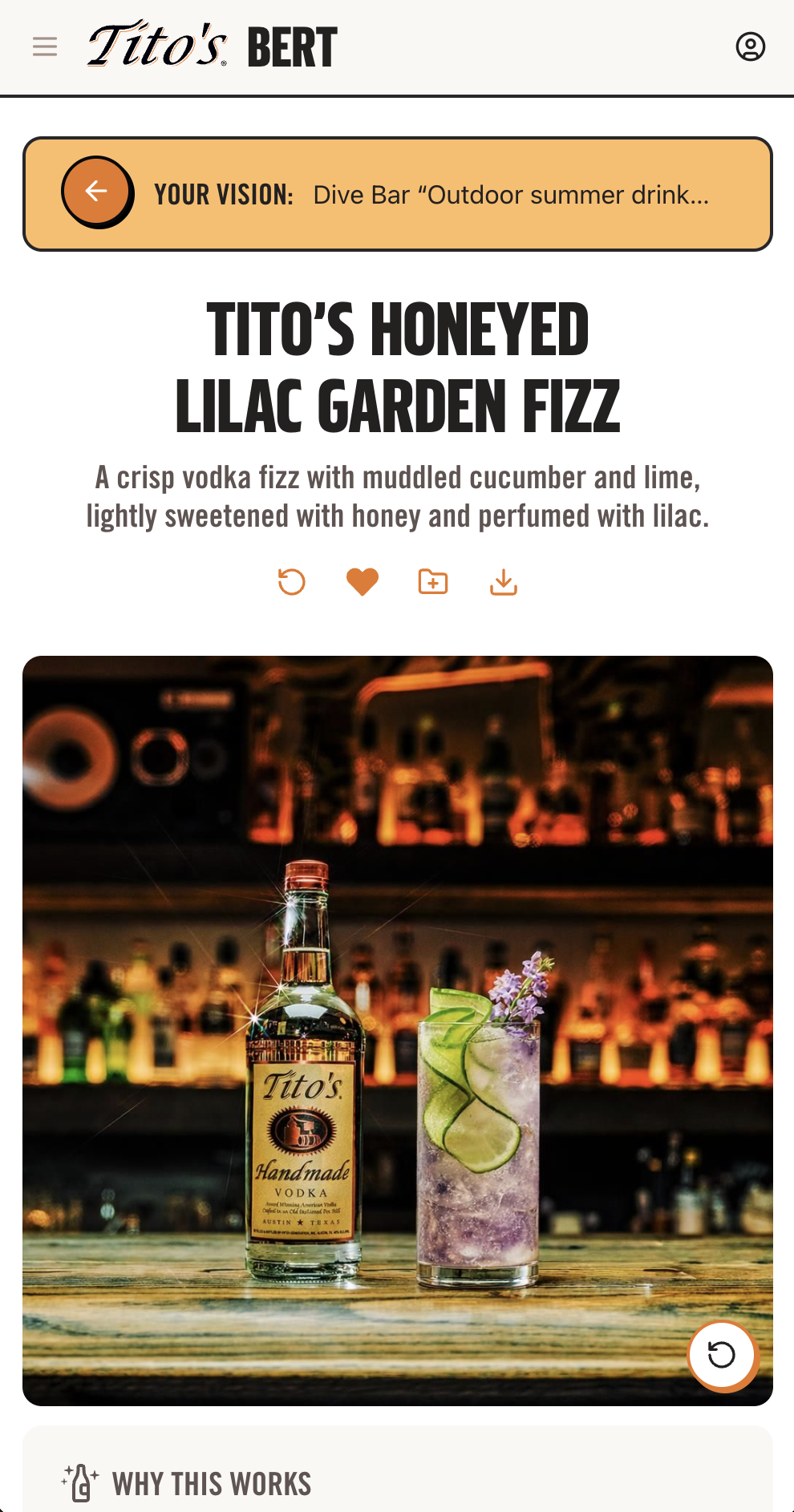 The same recipe in the BERT mobile app.